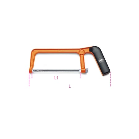 Beta 1725CR Mini Hacksaw Frame, Made From Varnished Aluminum 017250010
